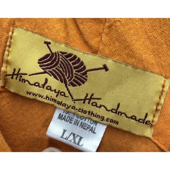 Himalaya Handmade Harem Jumpsuit Overall Orange L/XL Boho Hippie Grunge Romper - Picture 6 of 12